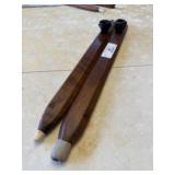 2 Wood Carved Peace Pipes