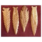 4 Cedar Wood Carved Points