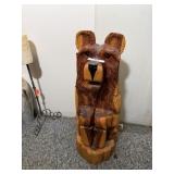Carved Wood Bear Statue