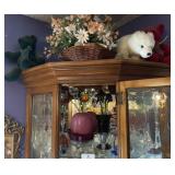 Shelf of Collectibles & Top Cabinet Contents