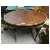 Rams Head Carved Leg Oval Table