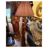 Turned Wood Floor Lamp