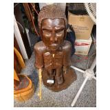 Carved Wood Native American with Bow