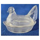 Fenton Frosted Glass Hen on Nest