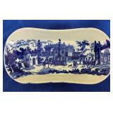 Victoria Ware Flow Blue Ironstone Oblong Bowl/Tray