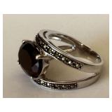 14k Gold Over Sterling w/ Black Spinel