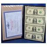 Monetary Exchange Uncut 1$ Bills 2003