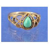 Sterling Turquoise Teardrop Ring