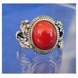 Southwest Coral Vintage Ring