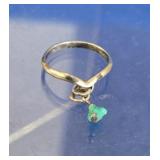 Sterling Silver Turquoise Charm Ring
