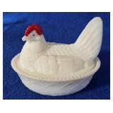Westmoreland Milk Glass Hen on Nest