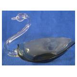 Vintage Duncan Miller Hand Blown Glass Swan