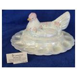 Vintage Fenton Hen on Nest Deviled Egg Platter