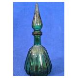 Emerald Green Ribbed Empoli Genie Bottle w/Stopper