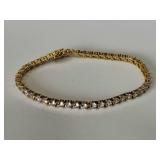 Gold Over Sterling Tennis Bracelet 8'