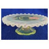 Fenton Topaz Opalescent Pedestal Mini Cake Plate