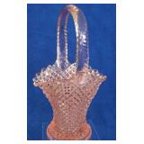 Vintage Westmoreland Pink Handled Basket