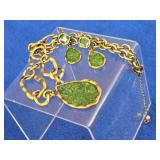 Vintage green Necklace & Earring Set