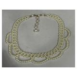 Vintage Ornate Pearl Collar Necklace