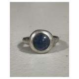 Sterling Silver Men's Blue Stone Ring