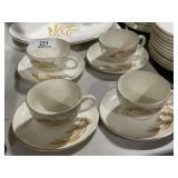 4 Golden Wheat 22K Gold Vintage Dishes