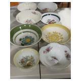8 Vintage Hand Painted Bowls