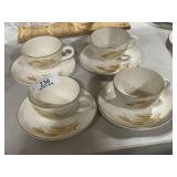 4 Golden Wheat 22K Gold Vintage Dishes