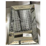 Vintage Etched Mirrored Dresser Tray