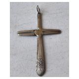 Large Vintage Spoon Cross Pendant