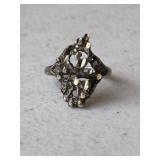Sterling Silver Retro Nugget Style Ring