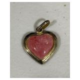 Large Rhodochrosite Gemstone Heart Pendant