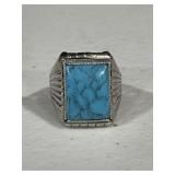 Sterling Silver Men's Turquoise Ring