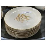 10 Pieces Golden Wheat 22k Gold Trim Dishes