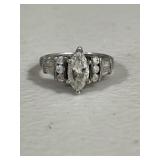 Sterling Silver White Sapphire Ring