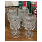 4 Wexford Diamond Cut Stem Glasses