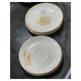 6 Pieces Golden Wheat 22K Gold Trim Dishes
