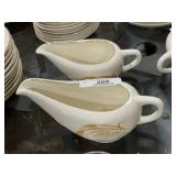 2 Pieces Golden Wheat 22K Gold Trim Dishes