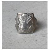 Sterling Silver Egyptian Scarab Battle Ring