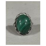 Sterling Silver Malachite Gemstone Ring
