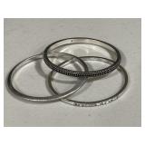 Set of 3 Vintage Bangle Bracelets