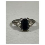 Sterling Silver Vintage Onyx Ring