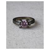 Sterling Silver Pink Ice Ring