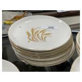 10 Pieces Golden Wheat 22k Gold Trim Dishes