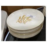 10 Pieces Golden Wheat 22k Gold Trim Dishes