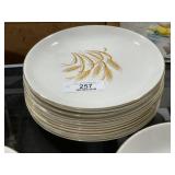 10 Pieces Golden Wheat 22k Gold Trim Dishes