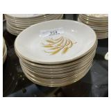 10 Pieces Golden Wheat 22k Gold Trim Dishes
