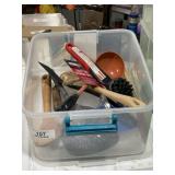 Tub with Kitchen Items