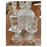 Etched Crystal Glasses & Candy Dishes