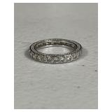 Sterling Silver White Sapphire Eternity Band Ring