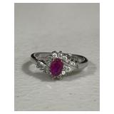 Sterling Silver Pink Sapphire Ring